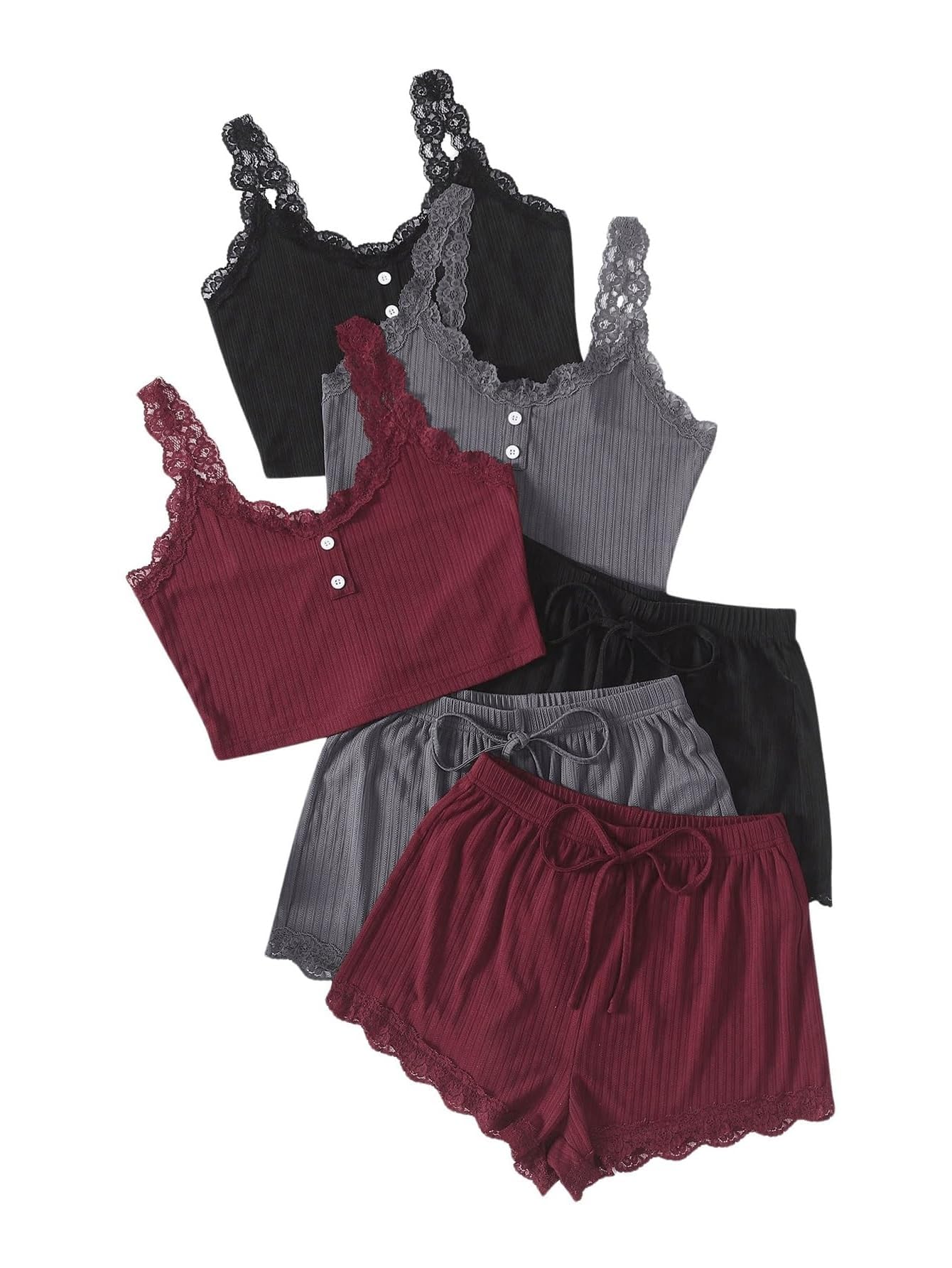 SOLY HUX Women's V Neck Lace Trim Camisole Top - Sleeveless Summer Tunic, Lightweight & Breathable