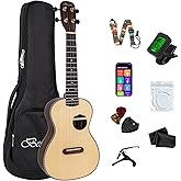 Besyou 23 Inches Concert Solid Ukulele with Beginner Starter Travel Kits | Rosewood Wooden Acoustic Ukelele &amp; Bundle Set Kits for Kids Adult Student Tuner Gig Bag Strap Strings Picks Cloth Gift Choice