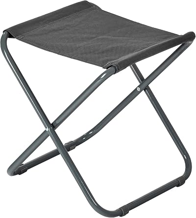Harbour Housewares Folding Stool Grey Canvas Seat Portable Lightweight
