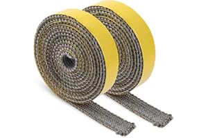 HOYDATE Wood Stove Replacement Gasket, 157.4inch Self Adhesive Fiberglass Rope Fireplace Tape Seal Wood Stove Door Gasket for Woodburning Coal Stoves (2Pcs,157.4inch in Total)