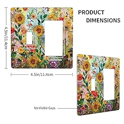 Fall Colorful Sunflower Floral 2 Gang Toggle Rocker