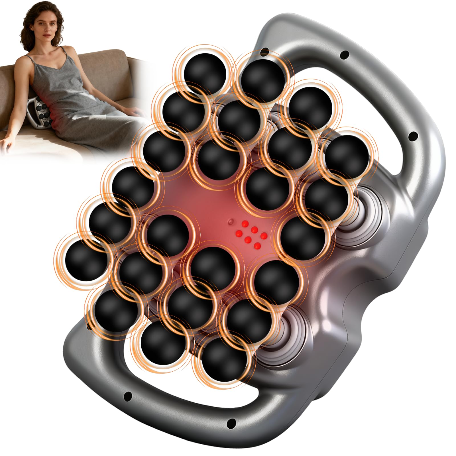 Photo 1 of 24-Head Massage Gun Set, With 99 Levels & 9 Modes, Massage Gun Deep Tissue, Legs, Waist, Neck and Back Massager for Muscle Pain Relieve, Quiet & Powerful Full Body Massager for Muscle Recovery (Gray)