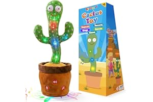 Ayeboovi Dancing Talking Cactus Baby Toy, Mimicking Recording Cactus Toy Repeats What You Say, Singing 120 Songs Toddler Toys