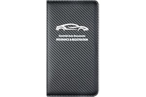 Giftguys Car Registration and Insurance Holder, Registration and Insurance Card Holder, Leather Vehicle Card Document Glove Box Organizer with Magnetic Closure for Essential Document, Driver License