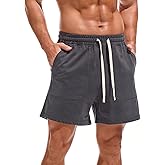 AMY COULEE Mens Casual Sweat Shorts 5 inch Loose Fit Cotton Workout Shorts with Pockets