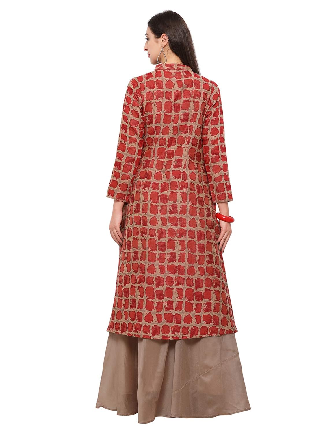 inddus green cotton woven jackets/shrug with full sleeve & round neck.