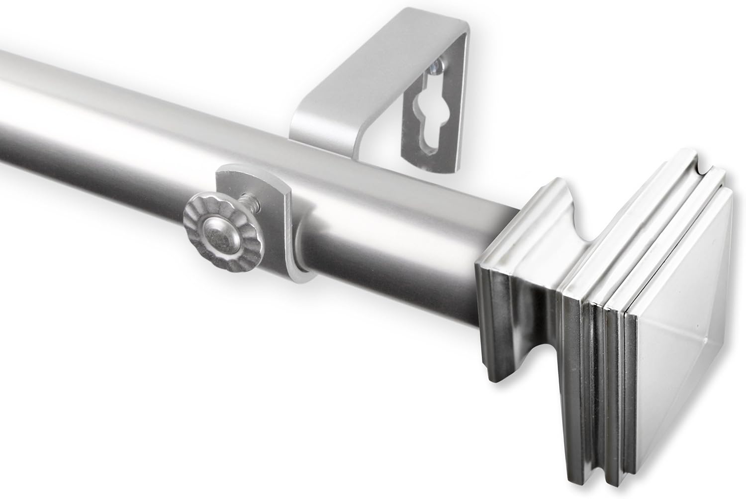 Rod Desyne 100-36-665 Bedpost 1" OD 66-120 inch-Satin Nickel Single Curtain Rod Set, 66-120": Home & Kitchen