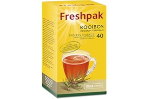 Freshpak Rooibos Tea | 40 Tagless Teabags | Natural Premium Rooibos | Naturally Caffeine Free | Keto Friendly | Rooibos From South Africa | Non GMO