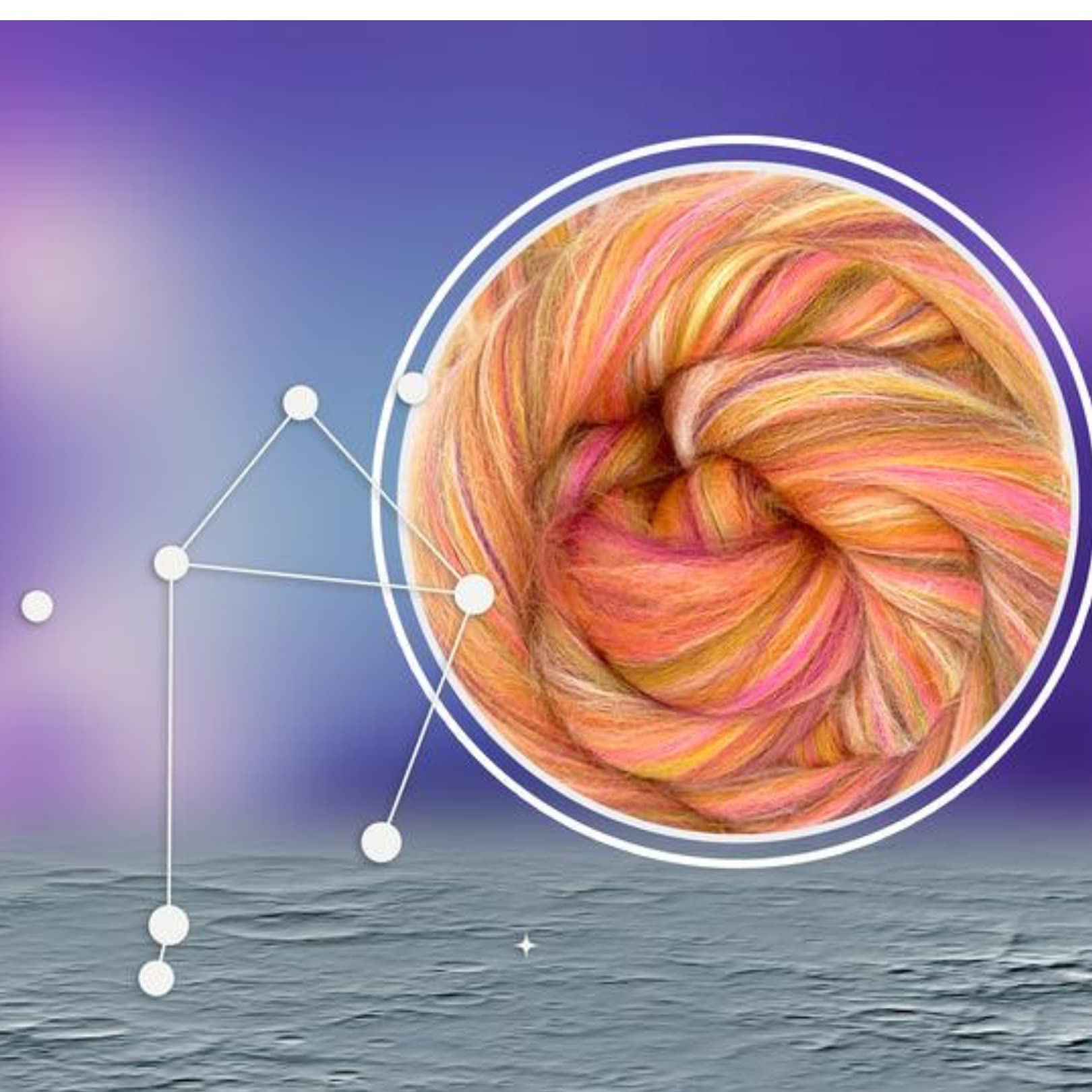 Revolution Fibers – Constellation Range Roving 12 Color Pack (300 Grams / 10.5 Oz) | Tonal Blend of 70% Dyed Merino and 30% Tussah Silk Combed Top | Fiber for Felting, Spinning