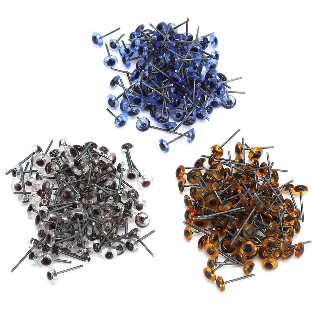 150 Pairs Plastic Safety Eyes, 5mm Transparent Doll Eyes Kits for Doll Plush Animal and Teddy Bear Craft Making