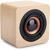 Retro Bluetooth Speaker, Yellow Wooden USB-Powered Portable Speaker with HD Sound and Rich Bass for Computer PC