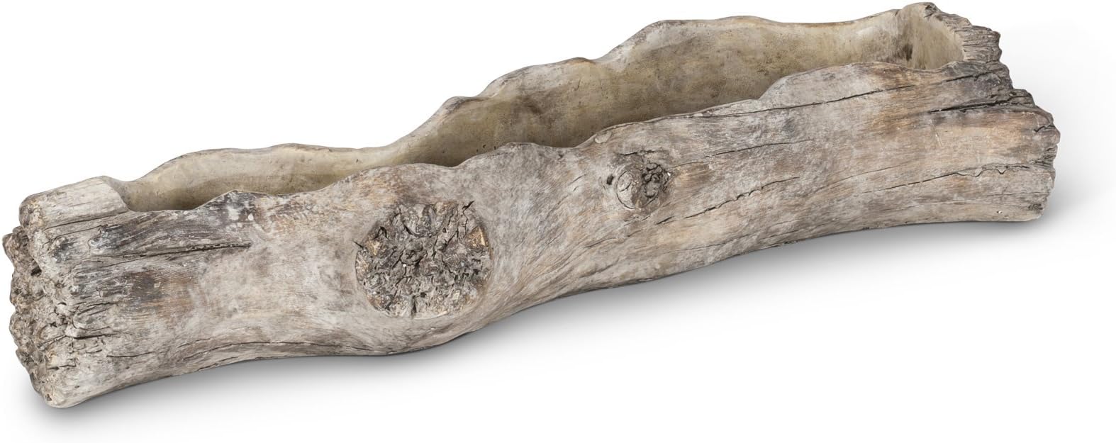 Abbott Collection Grey Ceramic Medium Long Slim Log Planter