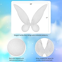 Funcredible White Fairy Wings, Fairy Crown and