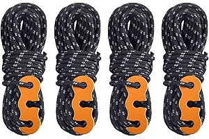 TRIWONDER Reflective Guyline, Tent Cord Nylon Paracord Rope with Guyline Adjuster for Camping Tent, Outdoor Packaging