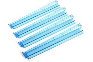GUSTARIA Mah Jongg All-in-One Tile Rack & Pusher, Clear Acrylic Mahjong Rack and Pusher Combo, Modern American Majiang Tile Racks, Set of 4, Blue
