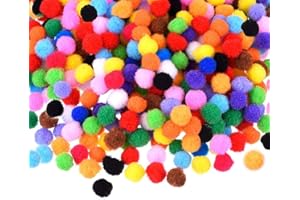 ENENES Mini Pom Pom Assorted Pompoms for Craft Fuzzy Pompom Balls for Children DIY Supplies Creative Crafts Decorations (500 PCS, 0.6 INCH)