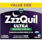 ZzzQuil ULTRA, Sleep Aid, Doxylamine Succinate 25mg, Sleep Aids for Adults, Nighttime Sleep Aid, 48 Tablets