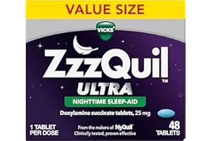 ZzzQuil ULTRA, Sleep Aid, Doxylamine Succinate 25mg, Sleep Aids for Adults, Nighttime Sleep Aid, 48 Tablets