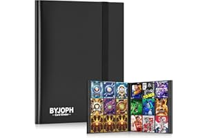 Byjoph Card Binder 9 Pocket Trading Card Album Folder 22 Pages 396 Card Capacity Sports Card Binder Premium Card Binders Compatible with MTG TCG Baseball Cards (Black)