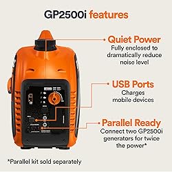 Generac 8250 GP2500i 2,500-Watt Gas Powered