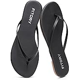 FITORY Women’s Flip Flops, Fashion Casual Thong Walking Slide with Vegan Leather, Comfortable Summer Beach Flat Sandals for 2026 Indoor and Outdoor Size 6-11