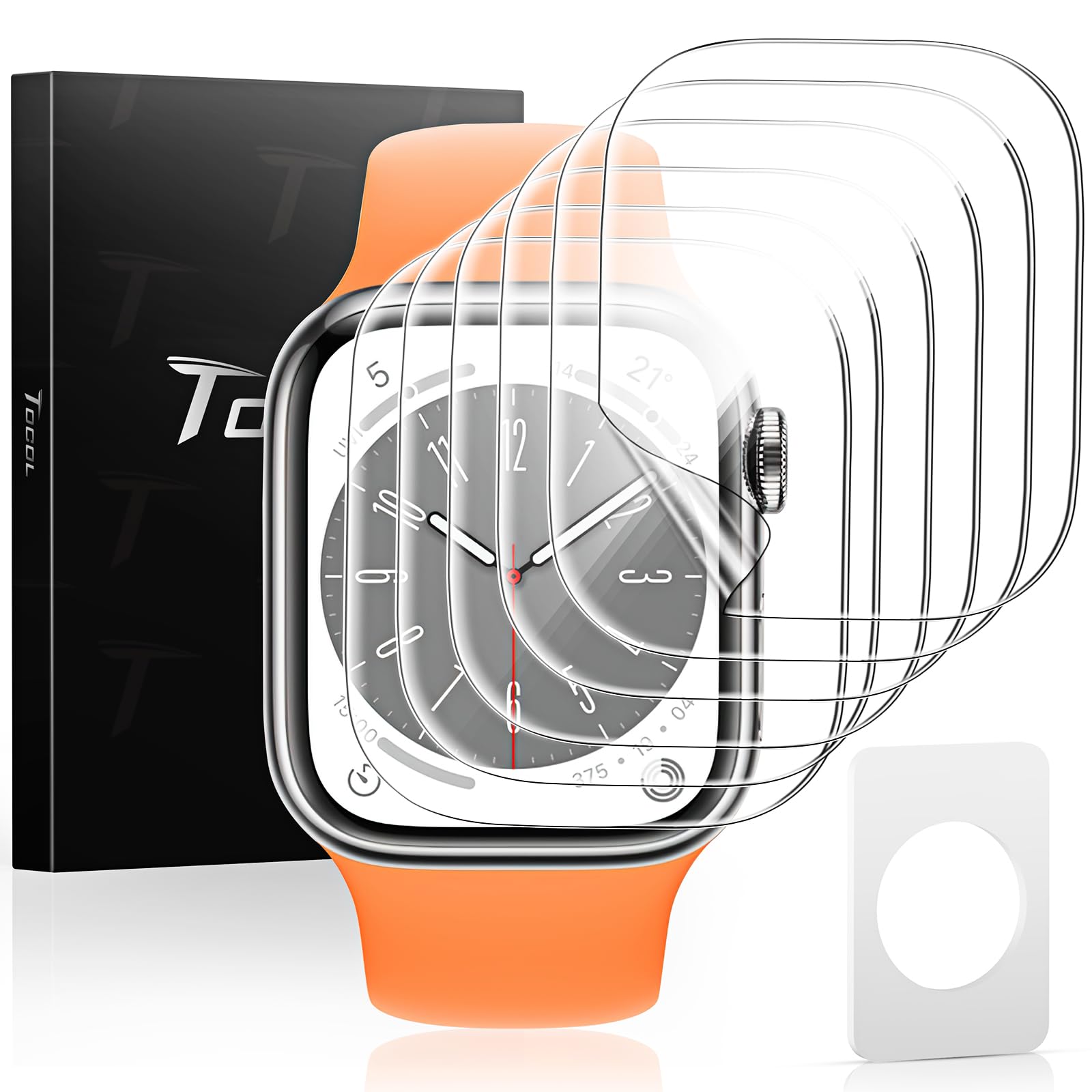 TOCOL 6 Pack Screen Protector Compatible with Apple Watch 44mm Series 6 SE 5 4 iWatch 44mm [HD Clear] [Scratch Resistant] [Bubble Free] [Easy Installation] Ultra-thin TPU Flexible Soft Film - 44mm — image 1