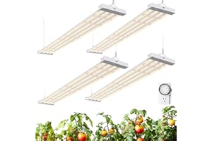 Barrina TX-L84 4FT Grow Lights for Indoor Plant, 336W (4 x 84W), 4 LED Panels Wider Coverage, Full Spectrum, High PPFD, Mechanical Timer, Linkable, Hanging Light for Indoor Vegetable, Seeding, 4 Packs