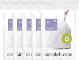 simplehuman Code G 100 Count Trash Liners 30 Liter 8 Gallon White view 1