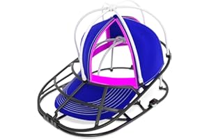 YEENOR Hat Washer Cage for Washing Machine - Baseball Cap Cleaner Rack, Ball Cap Washing, Dishwasher Safe, Perfect for Cleaning and Protecting Hats in Dishwasher (White/Black 1 Pack (Assembly))