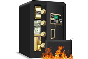 APRXUVOT 3.0 Cu ft Extra Large Heavy Duty Home Safe Fireproof Waterproof, Anti-Theft Digital Home Security Safe Box With Fireproof Document Bag, Separate Lock Box and Led Light (19.68"*12.99"*14.96")