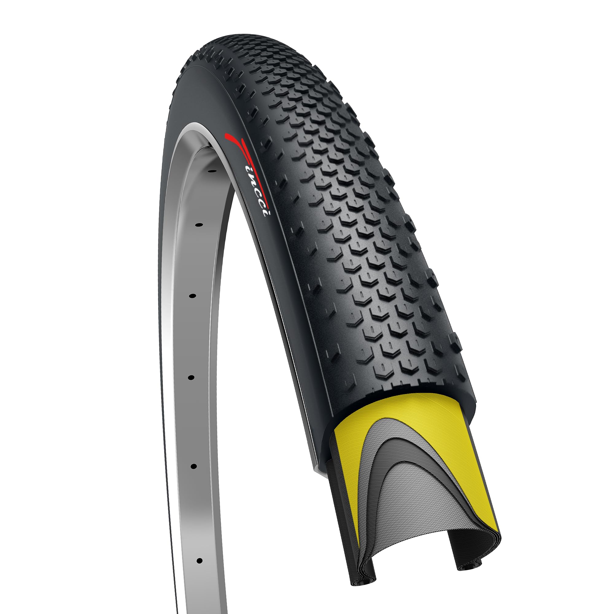Fincci 700 x 38c Foldable Tyre 40-622 with 1mm Antipuncture Protection for Gravel Cycle Electric Cyclocross MTB Cross Hybrid Bike Bicycle