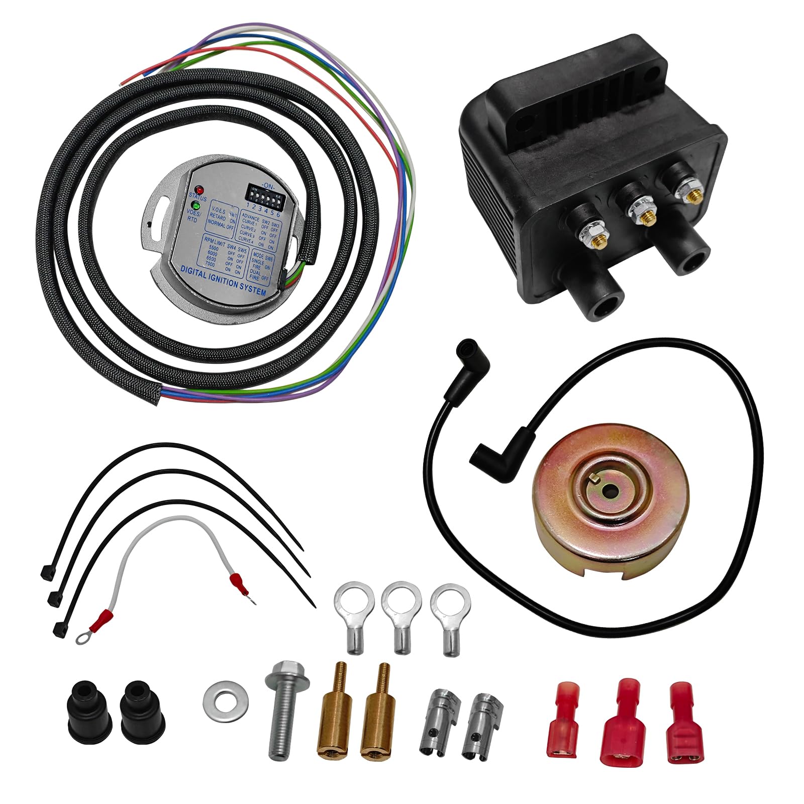 Photo 1 of 53-660 Single Fire Programmable Ignition Kit Compatible with Big Twin (Except Twin CAM) 1970-1999,Sportster (Except S Models) 1986-2003,Most Aftermarket Evolution/Shovelhead Style Engines