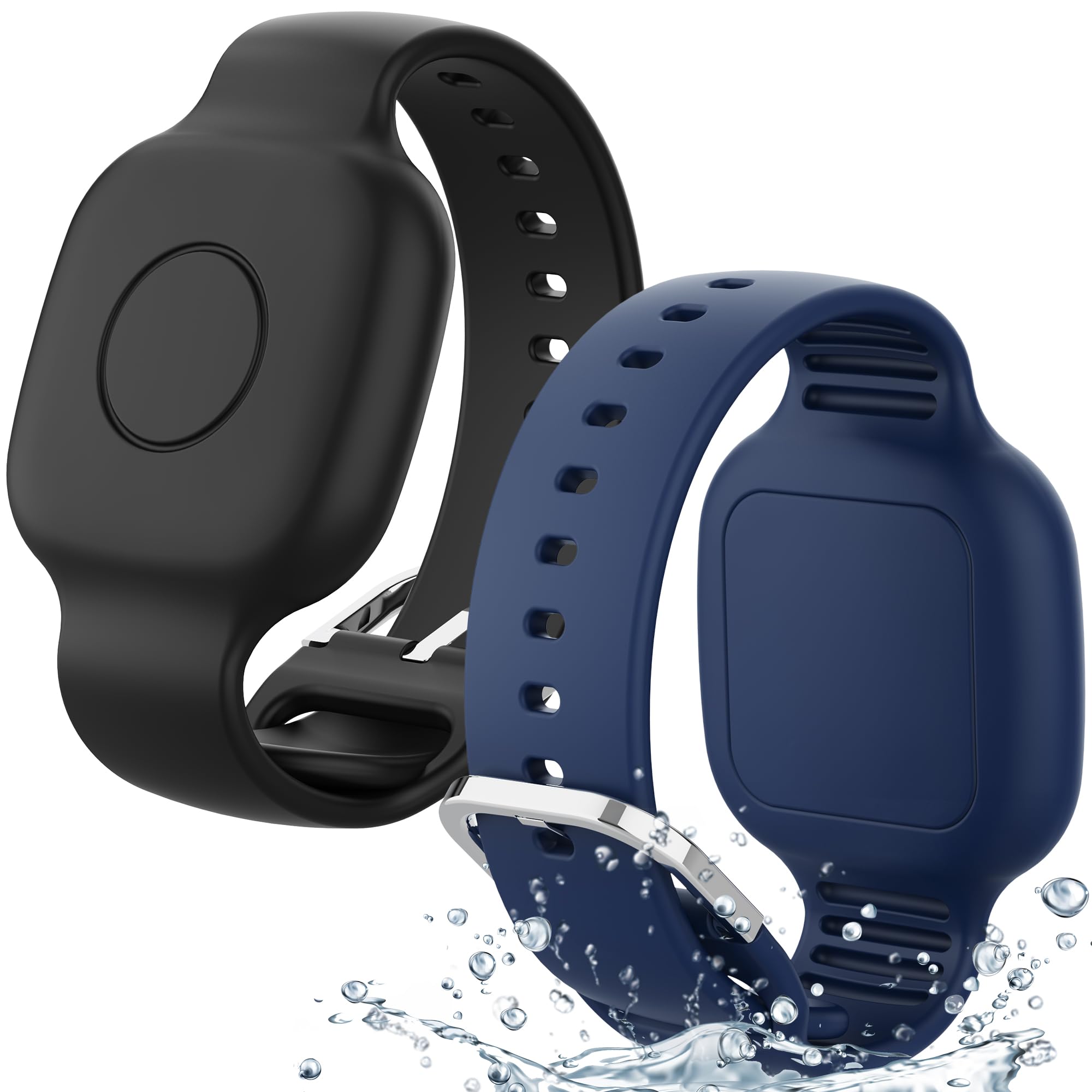 Photo 1 of Waterproof Silicone Bracelet for Tile Mate 2024/2022, Hidden GPS Tracker Holder for Kids, Teens & Elderly, Adjustable Anti-Lost Wristband, Durable, Lightweight, Comfortable Fit – Black/Blue