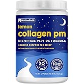 NativePath Collagen PM Lemon - Nighttime Collagen Drink with Melatonin, Magnesium, GABA & L-Theanine for Sleep Support - 10g Grass-Fed Collagen Peptides - 20 Servings