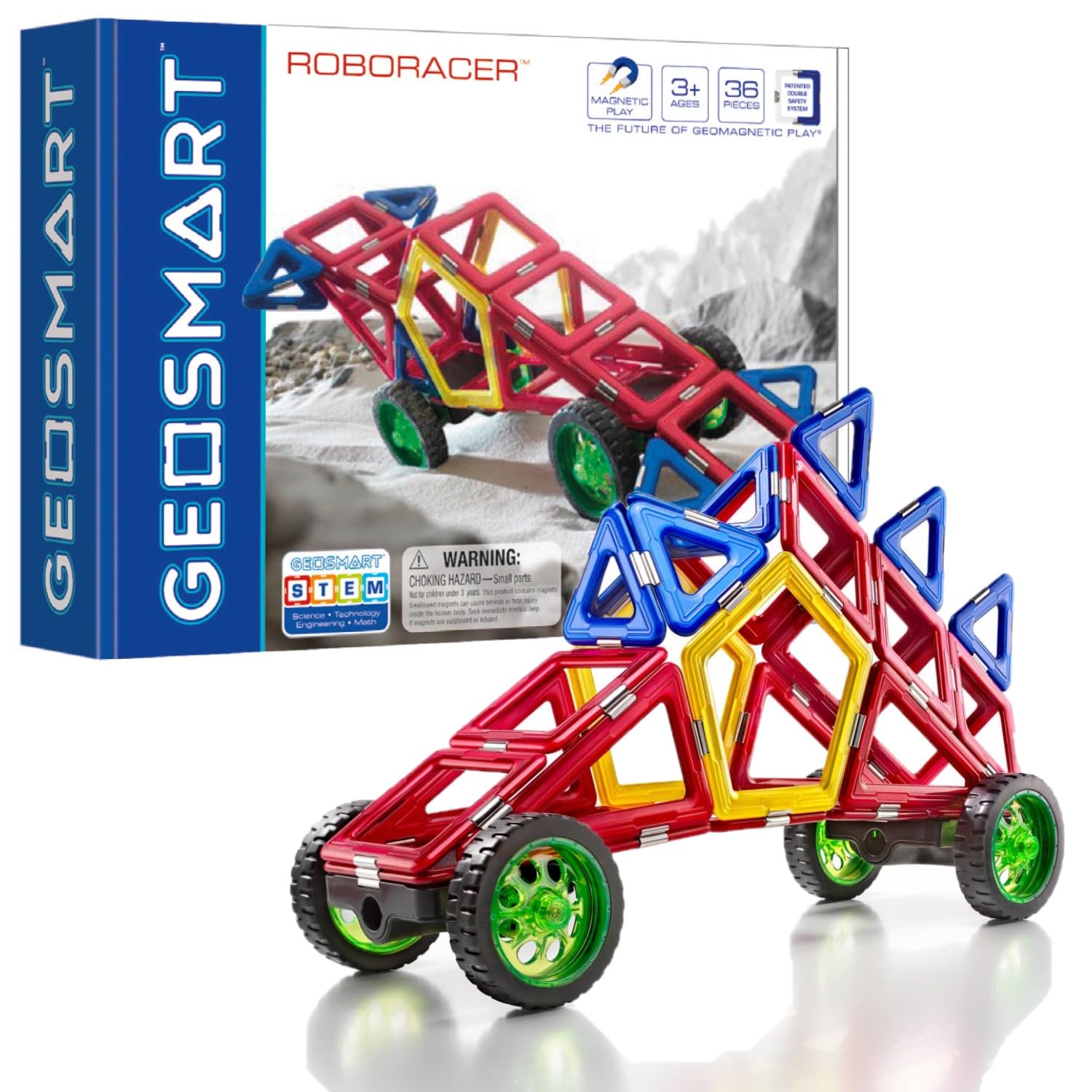 GeoSmart – RoboRacer, Magnetic Construction Set, 36 pcs, 3+ Years