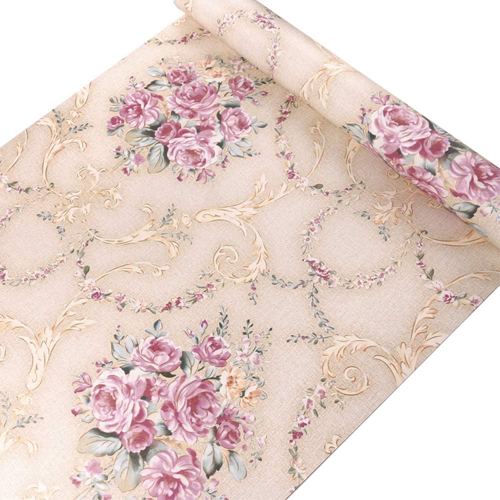 Peel-and-Stick Removable Wallpaper Floral Shabby Chic Victorian Flowers