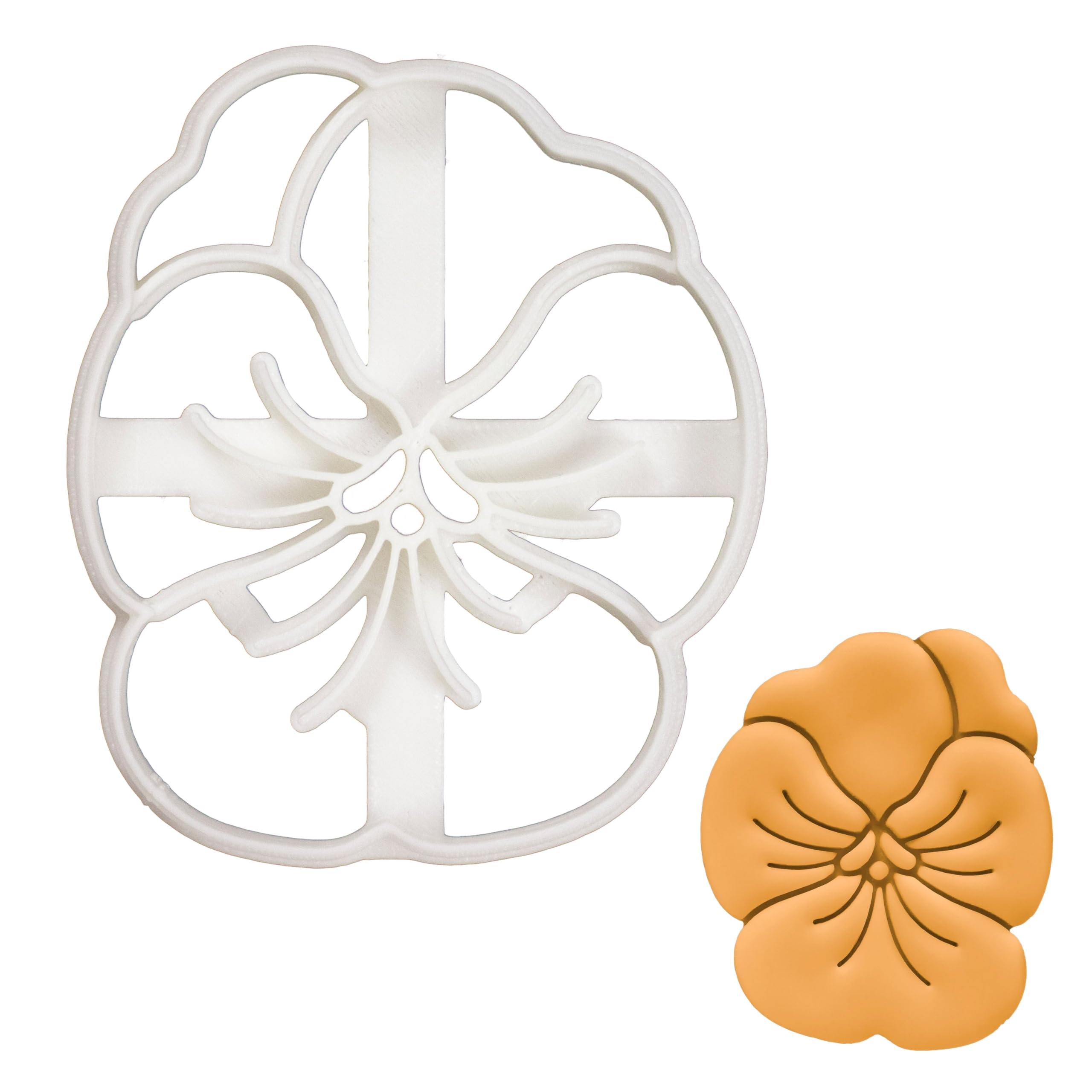 BAKERLOGY Pansy Flower Cookie Cutter - Detailed Biscuit Cutter Design for Baking and Crafts, Ideal on Fondant, Dough, Clay