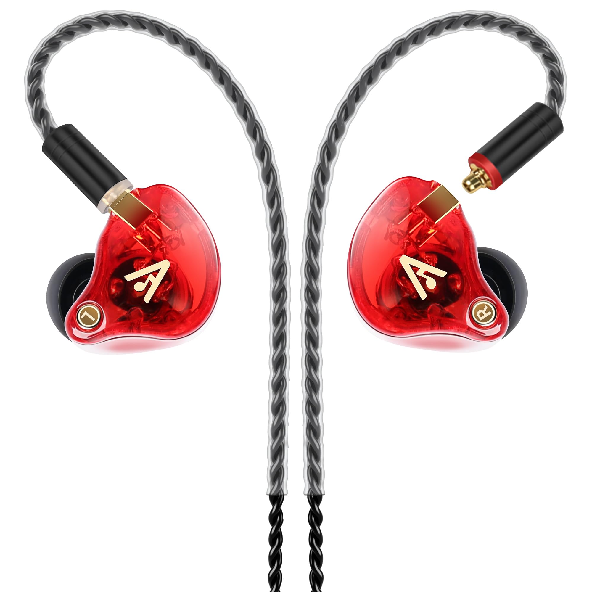 Photo 1 of Vibes 202 Wired Earbuds - HiFi in Ear Monitor Headphones – Professional Noise Isolating Ear Buds - Clear Sound, Deep Bass & Comfort-Fit Earphones - MMCX to 3.5mm & Silver Plated Cable - Carrying Case