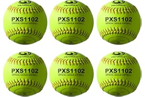 PHINIX Slow-Pitch Split Leather Softballs Professional Quality Practice Competitions 11" & 12" Options (COR .52 / Comp.300)