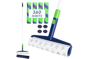 BOOMJOY Large Lint Rollers for Floor, 9.8 Inch Extra-Wide Lint Roller with 360 Sheets Total, Cat & Dog Pet Hair Remover for Home Floor Cleaning, Carpets, Cars, Clothing, Sofa
