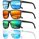 Square Polarized Sunglasses for Men Vintage Style Driving Travel Sun Glasses Lightweight Frame UV Protection Goggles