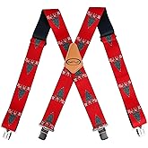 MELOTOUGH Christmas Tree Men's Suspenders w/Clip, Heavy Duty suspenders for men, Work suspenders for Christmas Gift