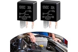 Flygun Pack-2 Car 5 Pin Relay Switch, 12V Multi-Purpose Relay, 30A Relay Without Backrest, Nylon Car Motor System Plug, Motor Replacement Kit, Universal for Most Cars, Trucks (Black)