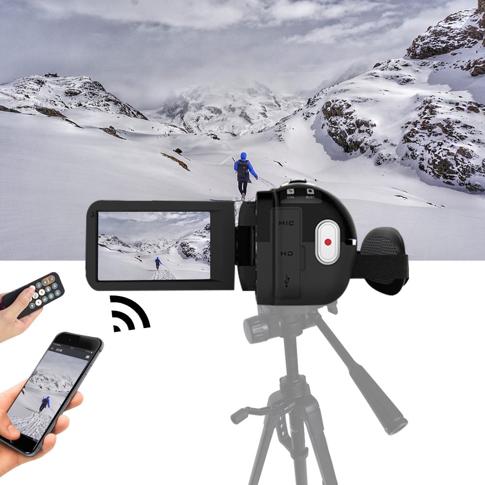 Camcorder Full HD 1080p 30fps Video Camera Support Shotgun Microphone Wifi Camera 3