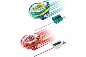 DESAMVAP Bey X CX-07 Starter Pegasus Blast ATR and CX-00 Metal Coat Red with 2 Winder Launchers Combat Battling Game Set, Kids Toys Birthday Gift Ideal for 6+ Years Old Boys