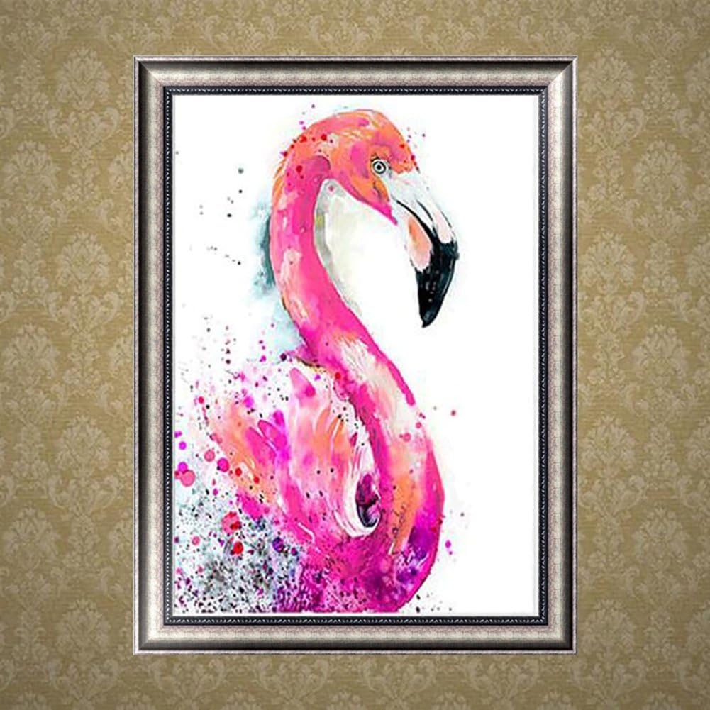 Nuohuilekeji Round DIY Resin Diamond Painting Flamingo Bird Embroidery Craft Home Decoration