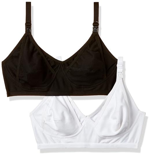 Non-Wired Nursing Bra (Pack of 2) (Po2-BR0014_White and Black_44B)