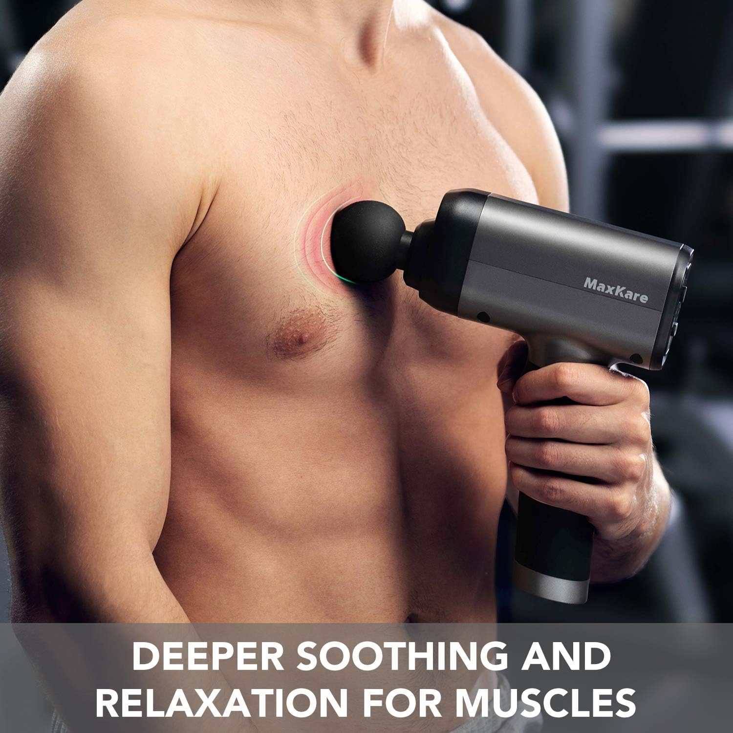 MaxKare Massage Gun with Percussion Massage for Athletes Deep Tissue Muscle Massager with 6 Interchangeable Heads and 5 Speeds Quietly Helps Relieve Sore Muscles and Stiffness: Health & Personal Care