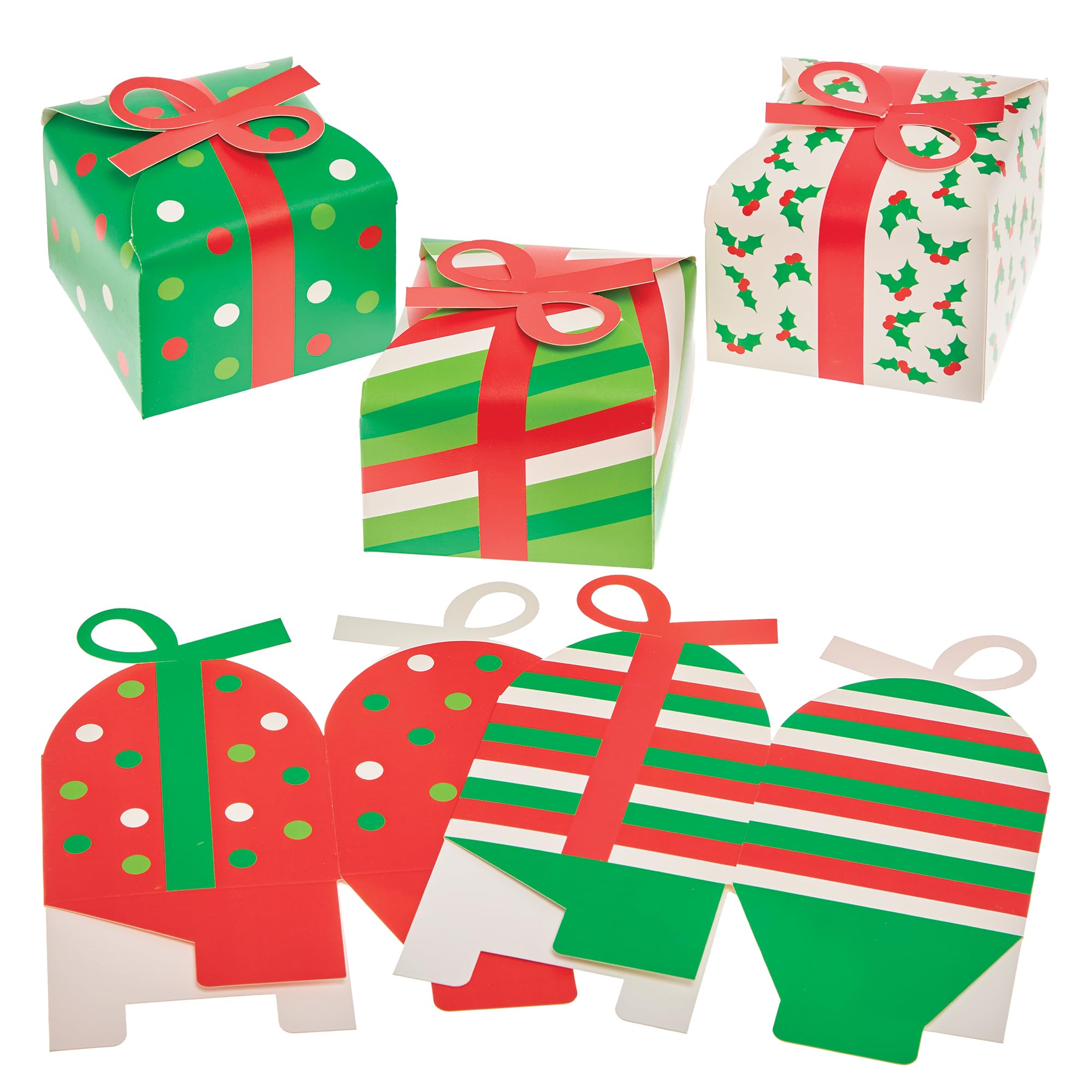 Baker Ross FX797 Christmas Gift Boxes - Pack of 10, Christmas Arts and Crafts Party Accessories