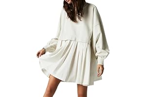 Ugerlov Womens Oversized Sweatshirt Dress Long Sleeve Crewneck Pullover Tops Relaxed Fit Sweatshirts Mini Dress